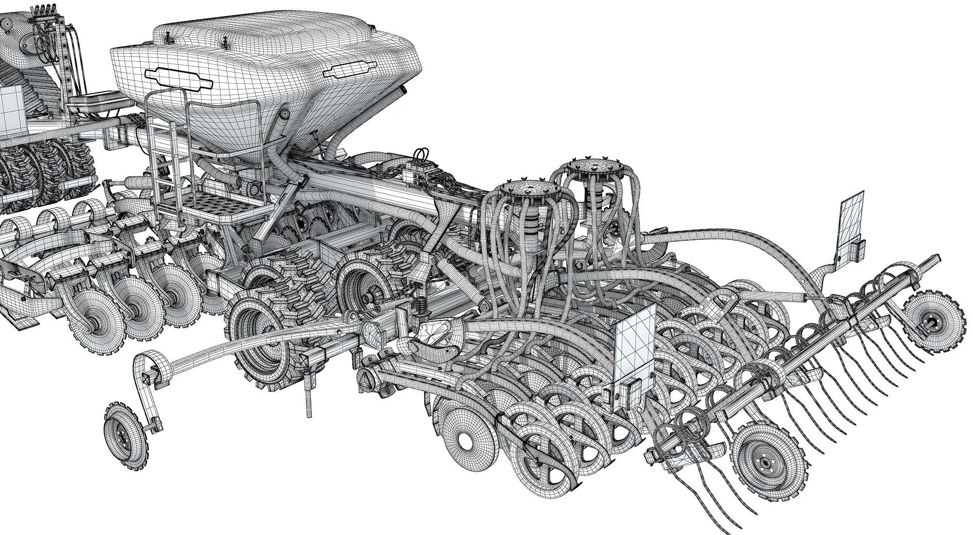 Tractor with Seed Drill 3D model_21
