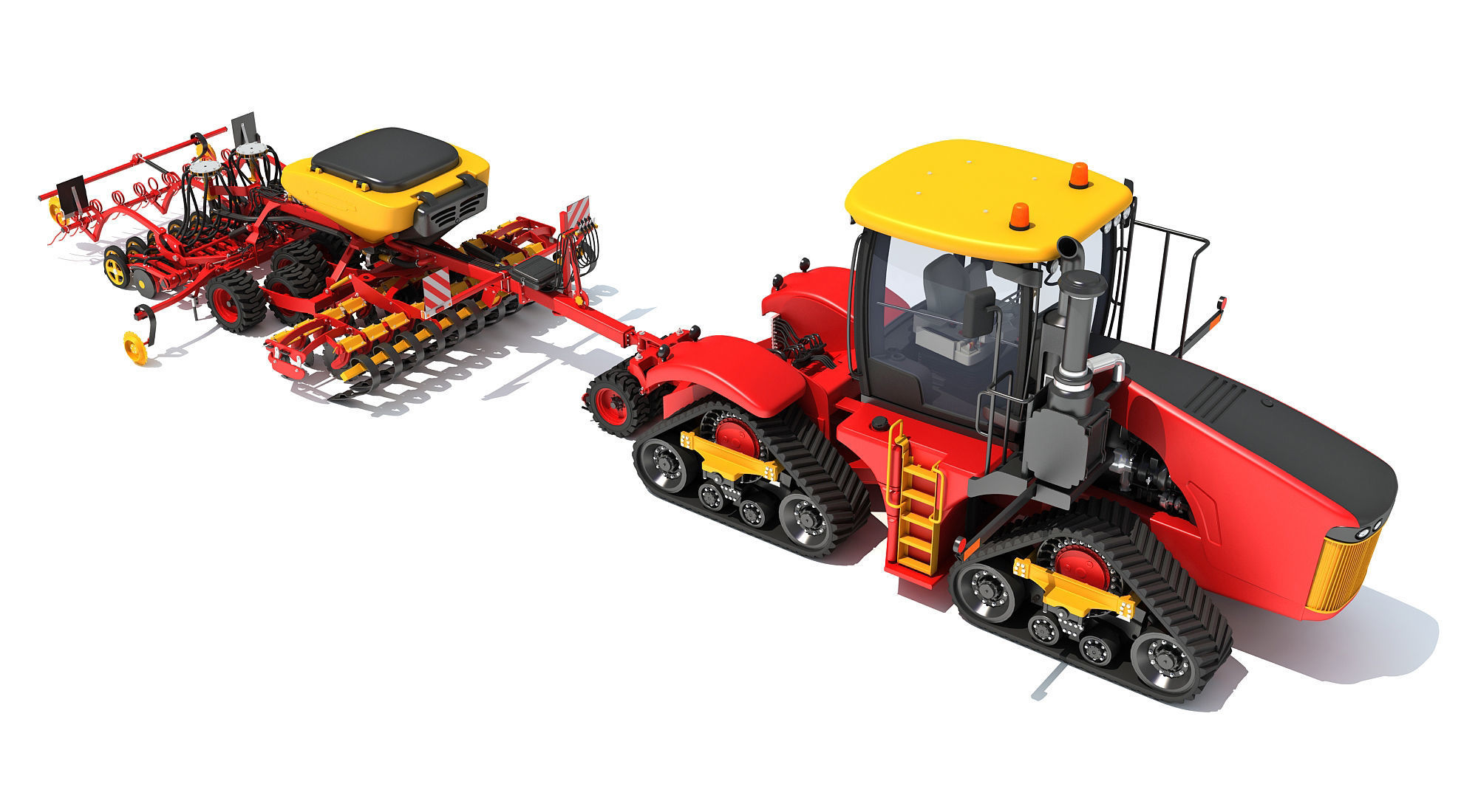 Tractor with Seed Drill 3D model_9