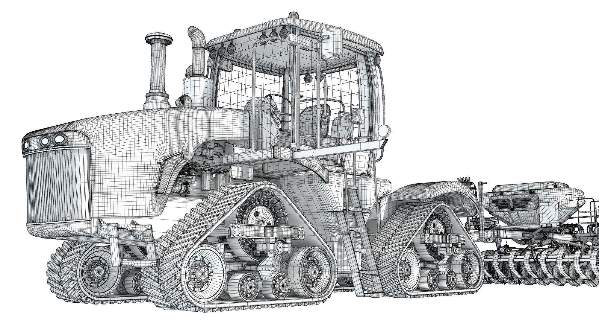 Tractor with Seed Drill 3D model_20