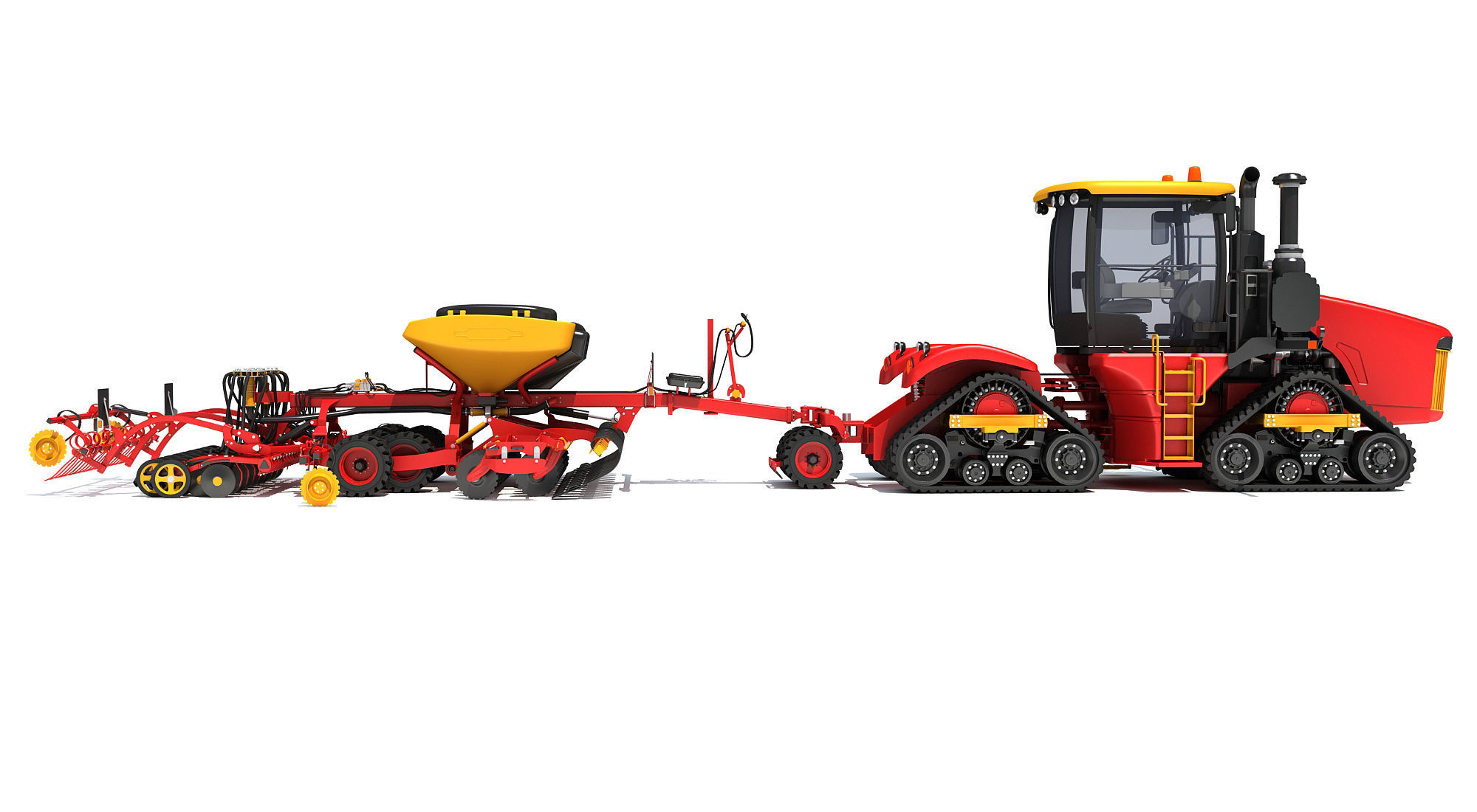 Tractor with Seed Drill 3D model_8