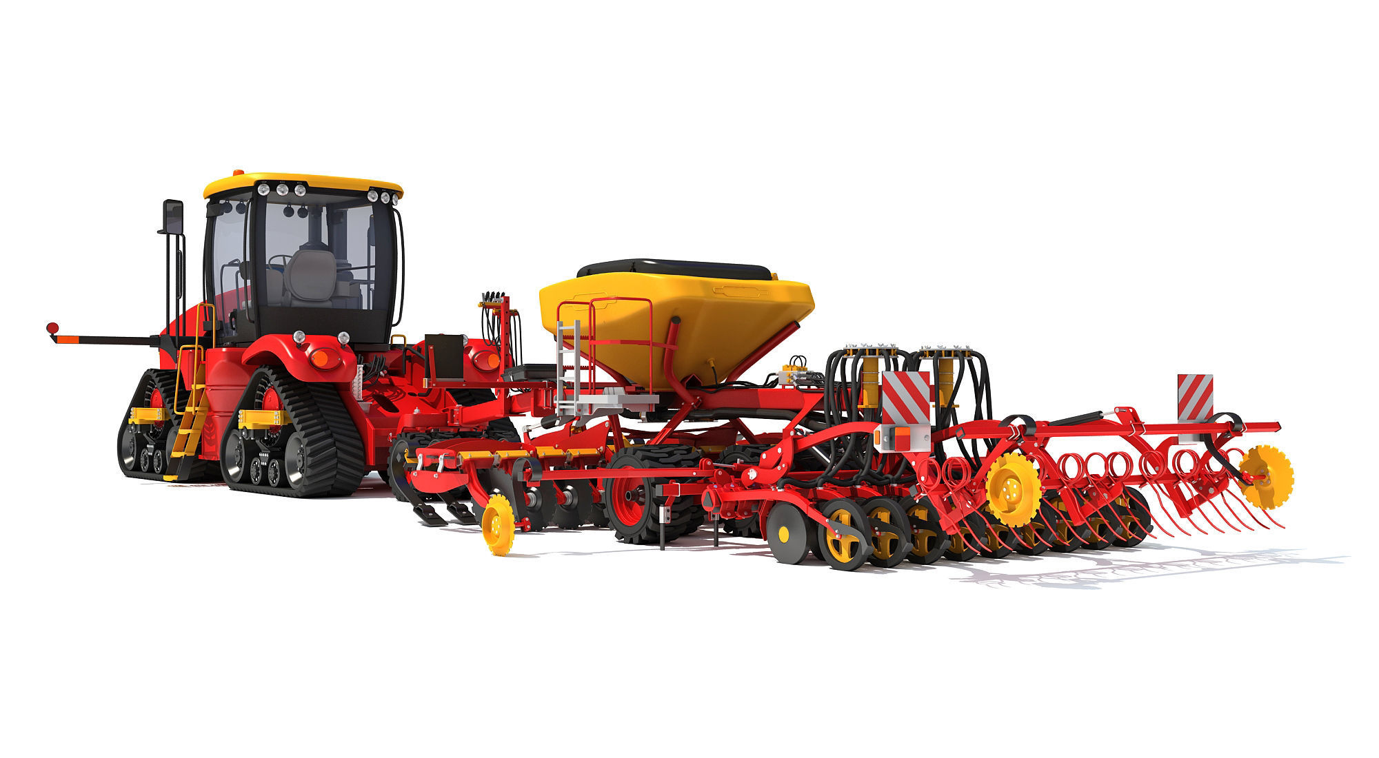 Tractor with Seed Drill 3D model_3