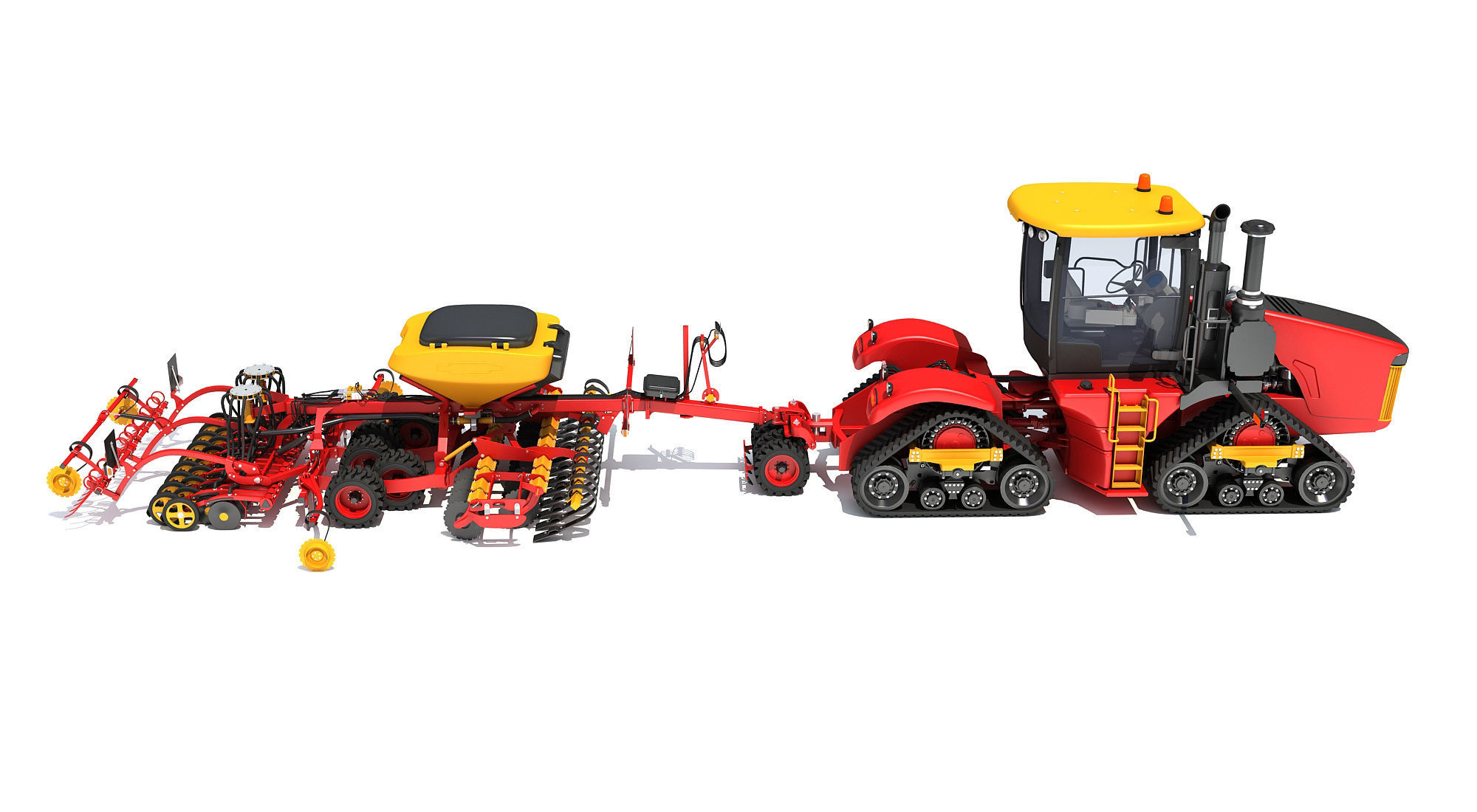 Tractor with Seed Drill 3D model_6