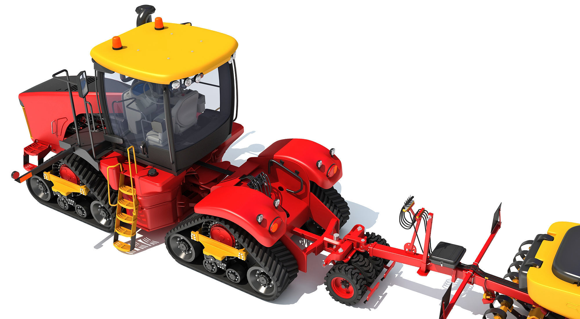 Tractor with Seed Drill 3D model_13