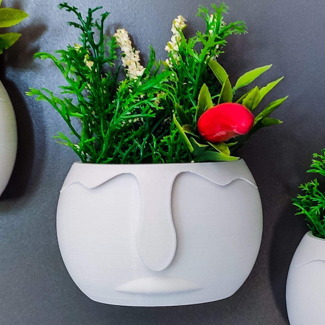 DECORATIVE PLANT POT FOR FRIDGE WITH MAGNET 3D print model_8