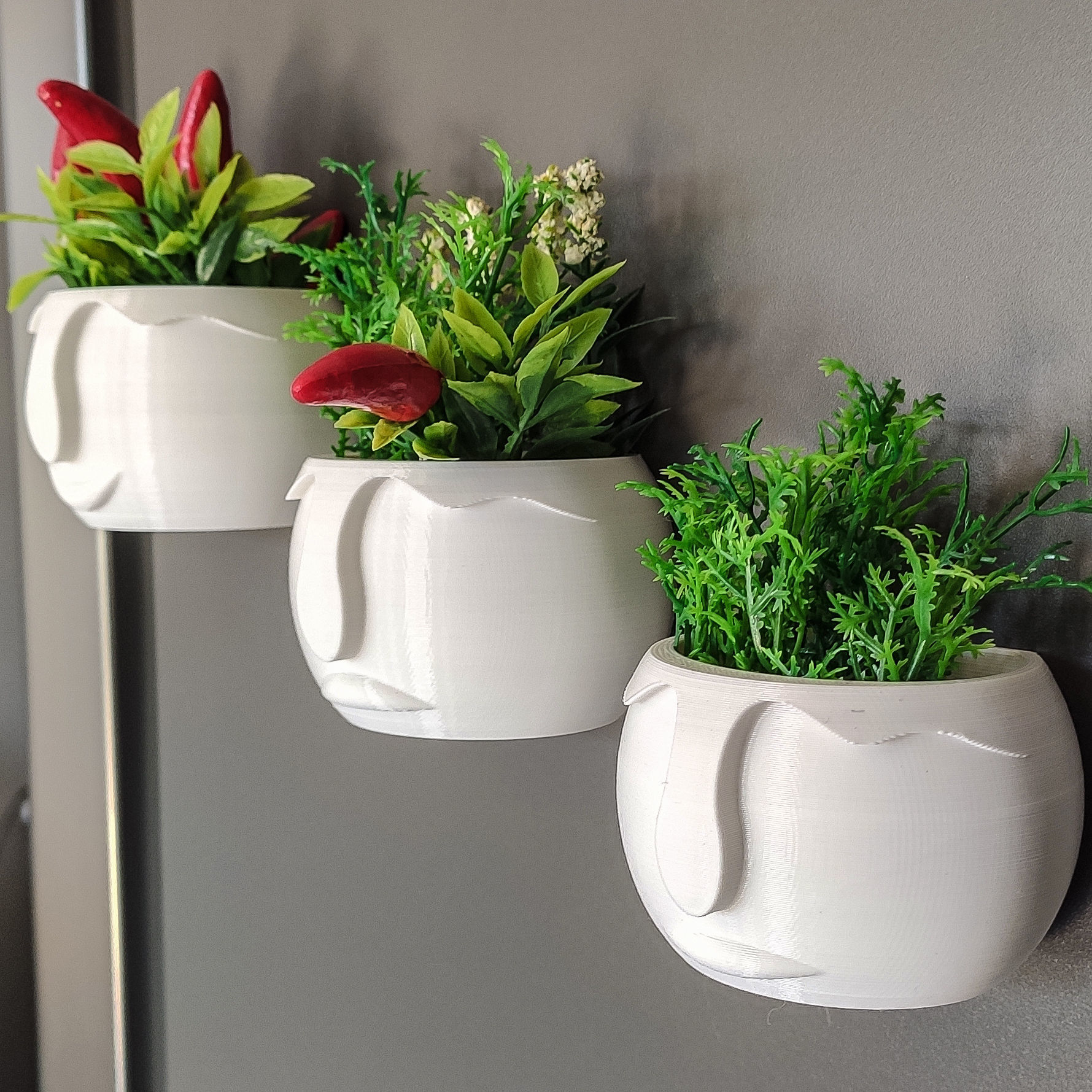 DECORATIVE PLANT POT FOR FRIDGE WITH MAGNET 3D print model_4