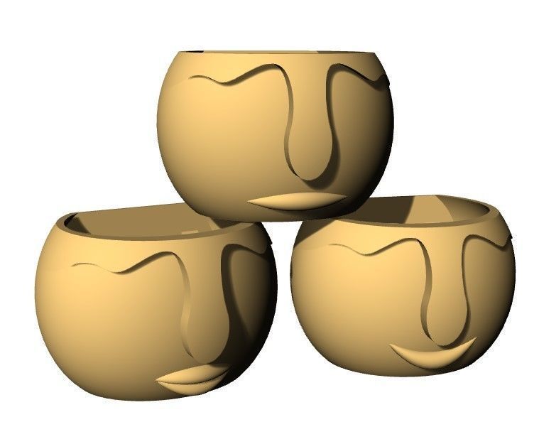 DECORATIVE PLANT POT FOR FRIDGE WITH MAGNET 3D print model_9