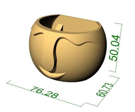 DECORATIVE PLANT POT FOR FRIDGE WITH MAGNET 3D print model_5