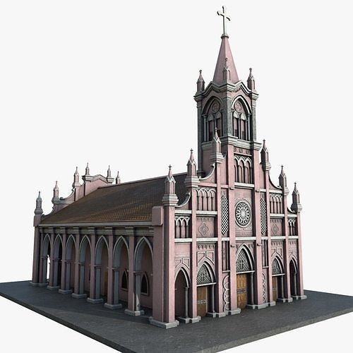 Church Da Nang cathedral model Low-poly 3D model