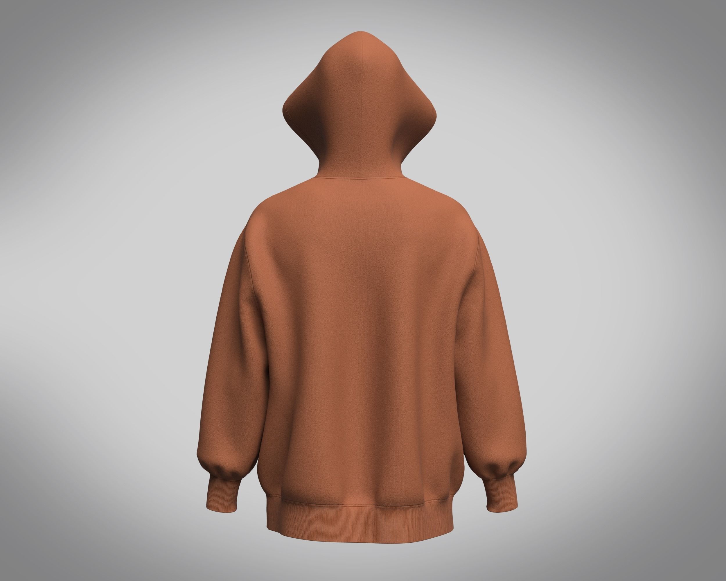 Hoodie-Brown hoodie 3D model_3