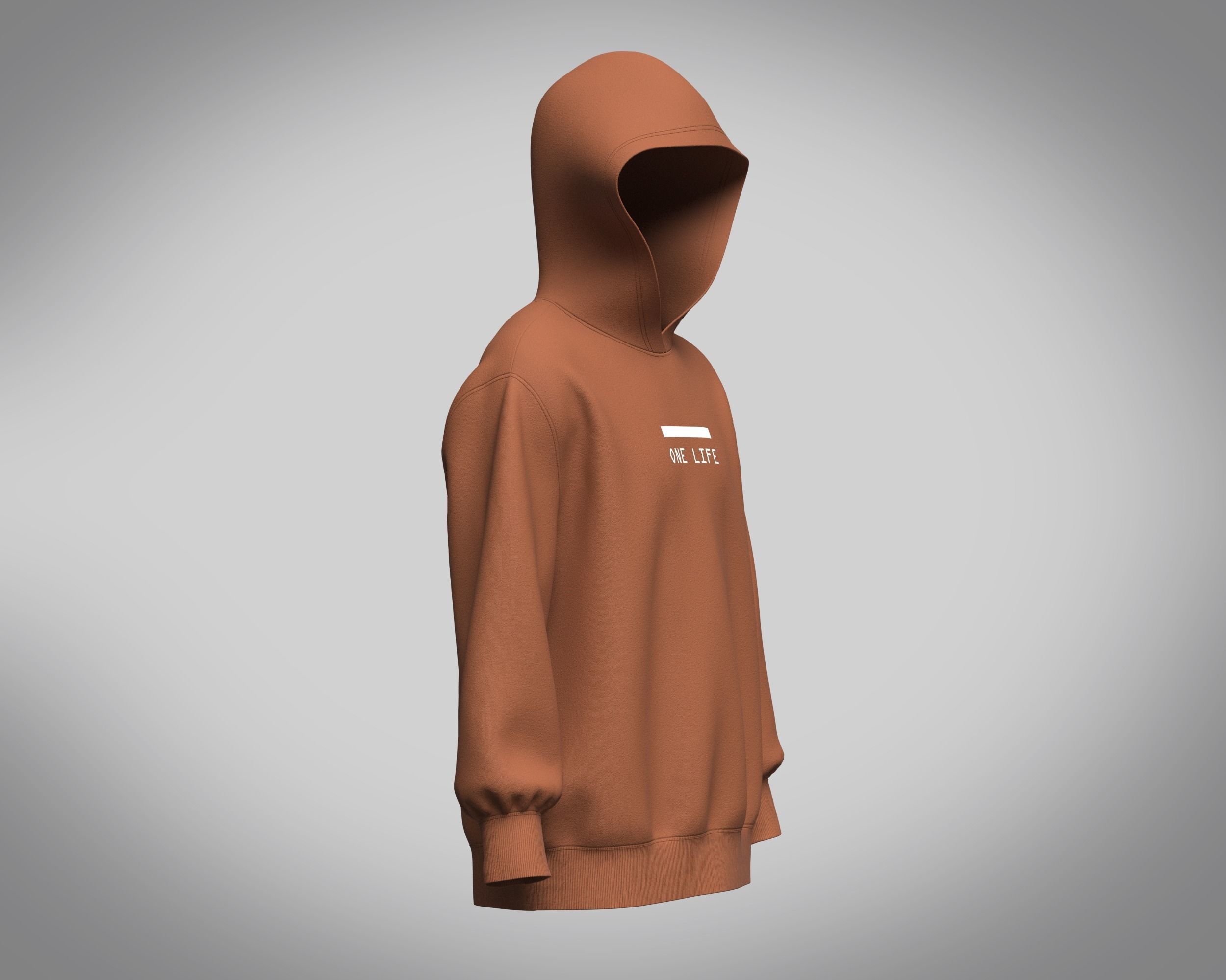 Hoodie-Brown hoodie 3D model_1
