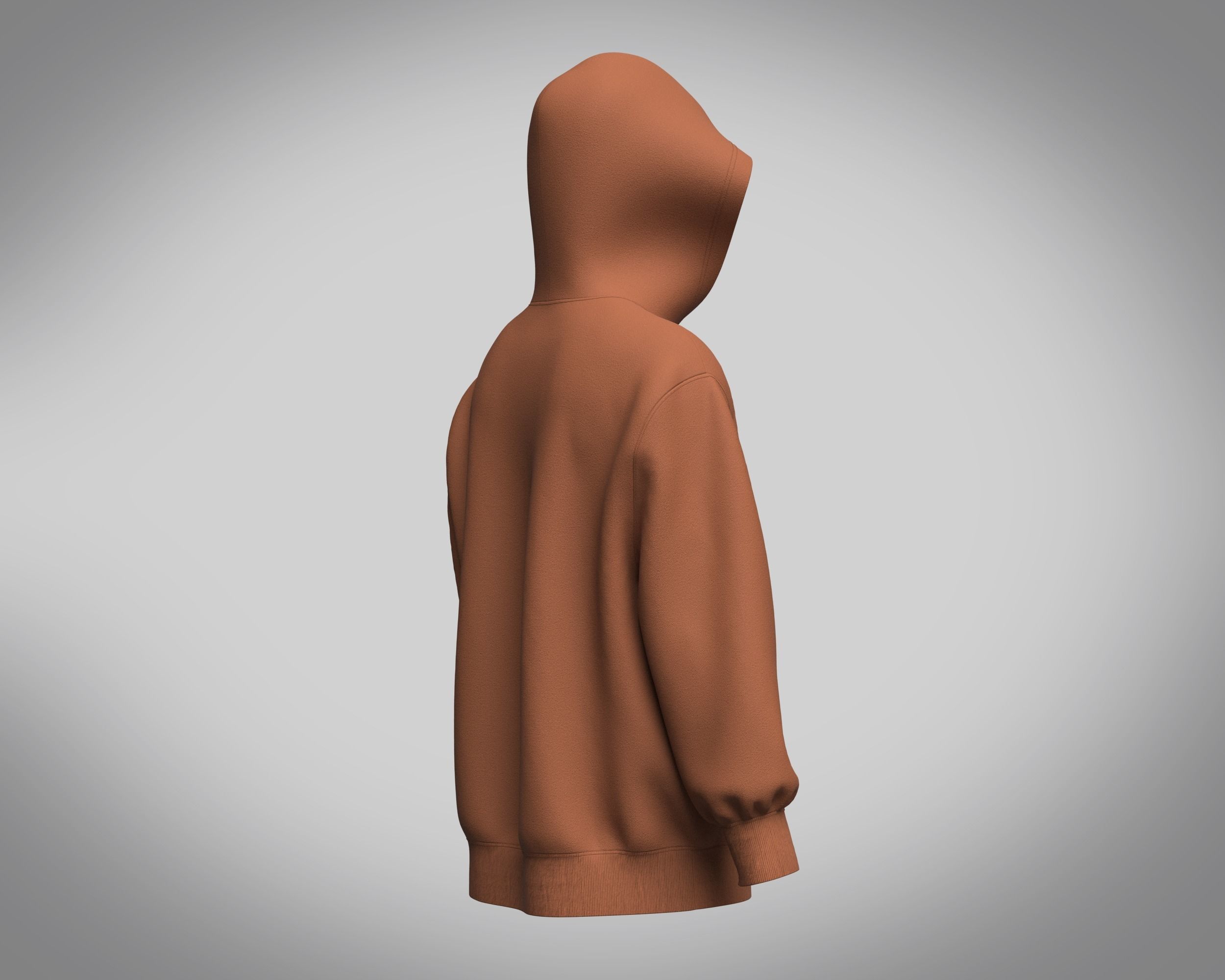 Hoodie-Brown hoodie 3D model_2