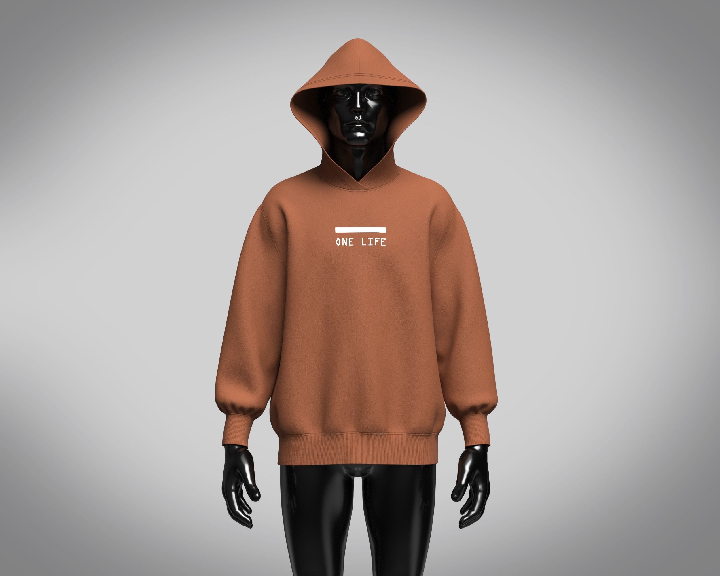 Hoodie-Brown hoodie 3D model_6