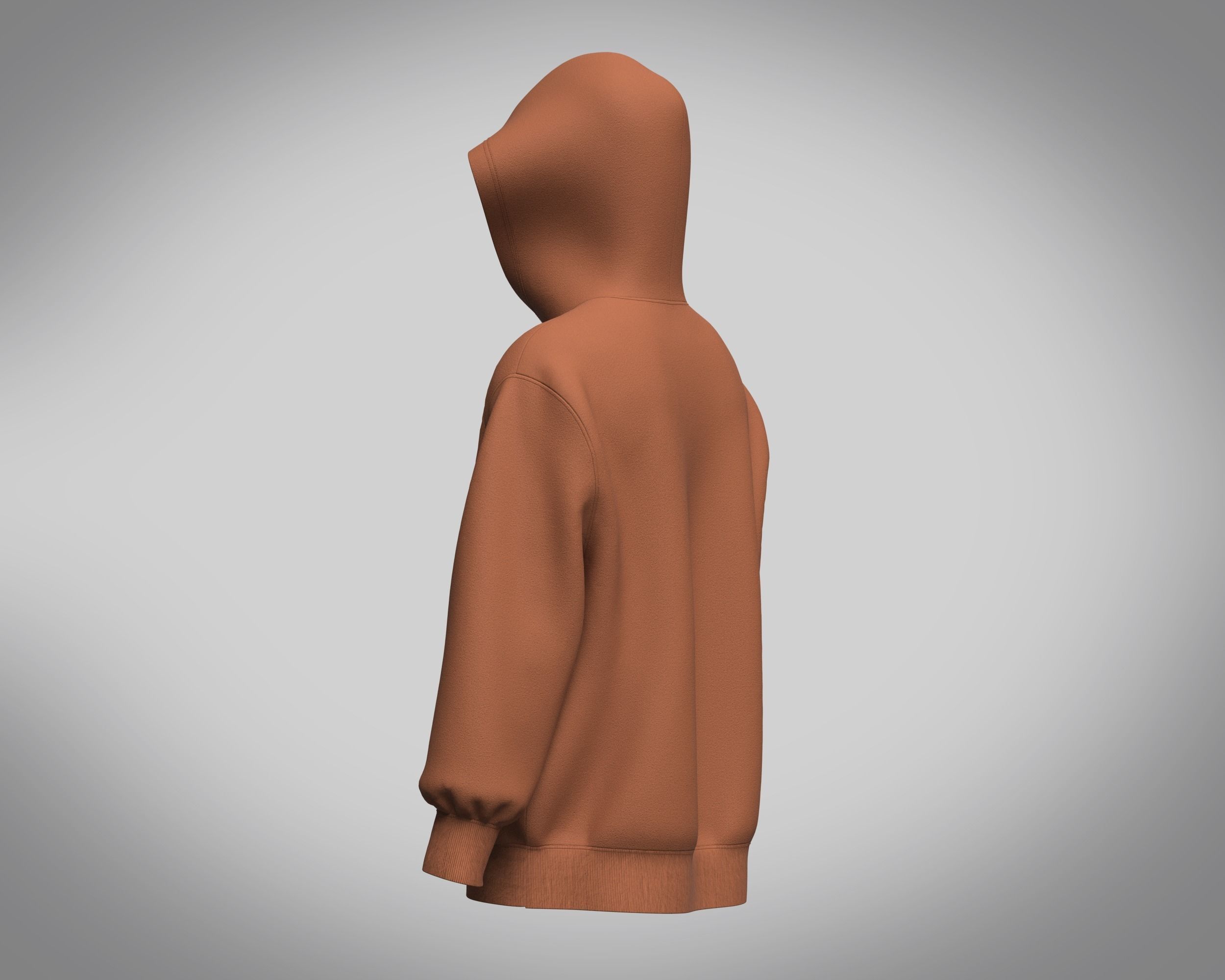 Hoodie-Brown hoodie 3D model_4