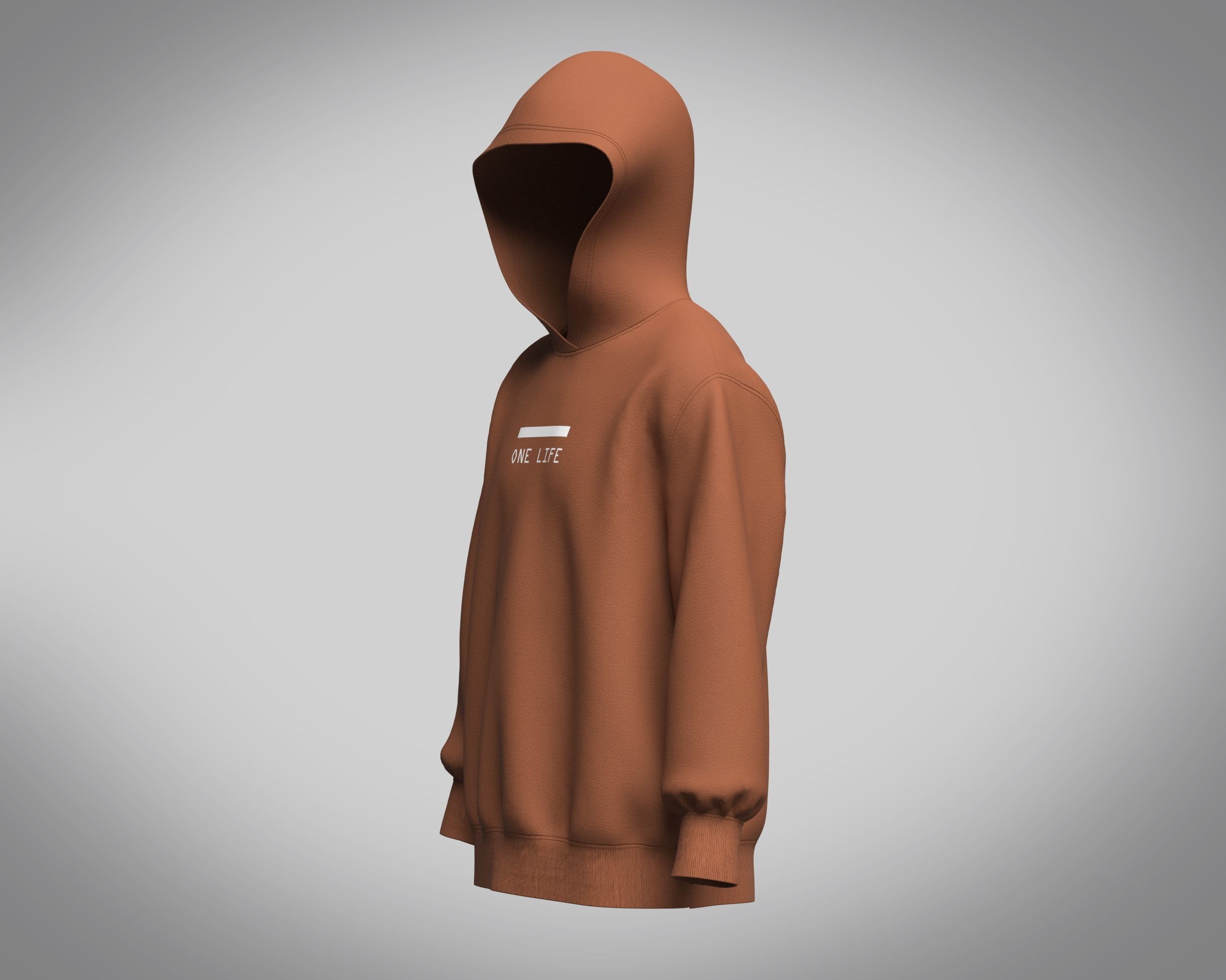 Hoodie-Brown hoodie 3D model_5