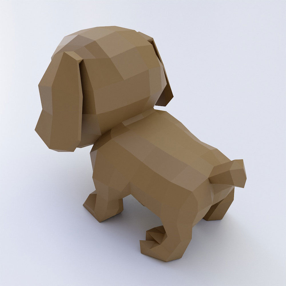 Bulldog puppy toon 3d model  Low-poly 3D model_1