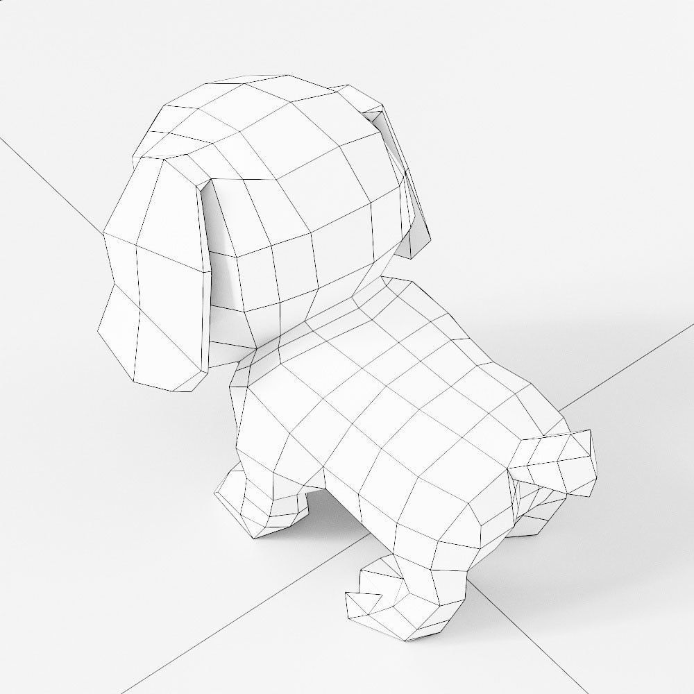Bulldog puppy toon 3d model  Low-poly 3D model_4