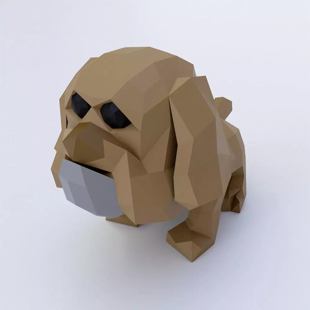 Bulldog puppy toon 3d model  Low-poly 3D model_0