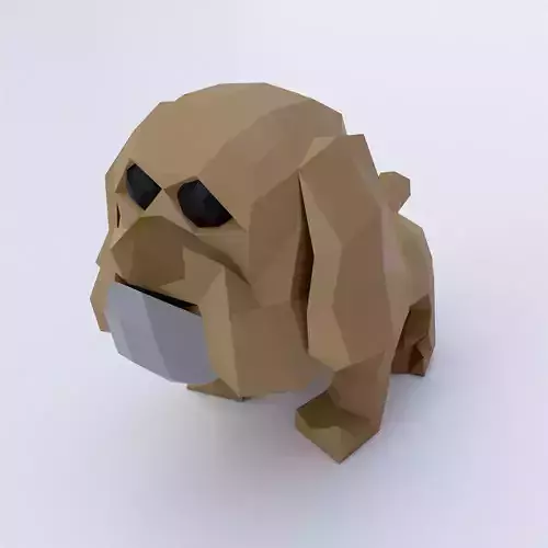 Bulldog puppy toon 3d model 