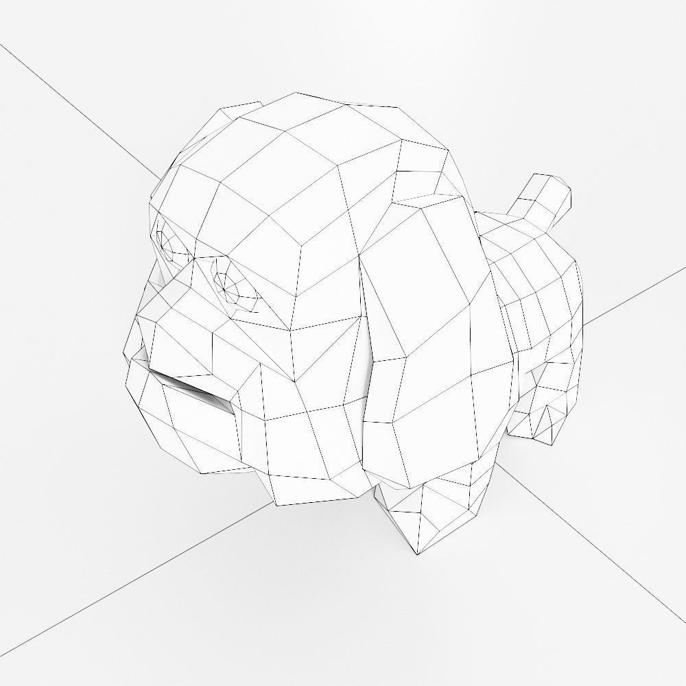 Bulldog puppy toon 3d model  Low-poly 3D model_3