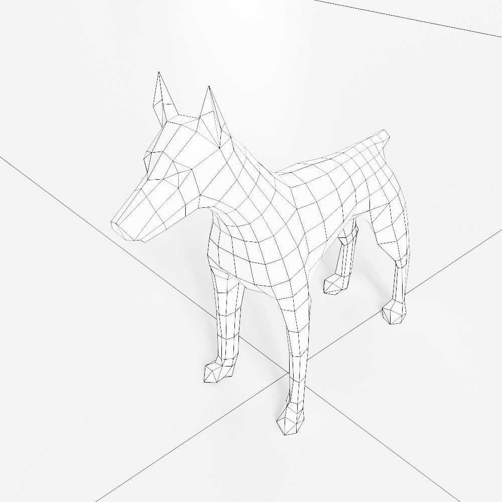 Doberman dog 3d model  Low-poly 3D model_4