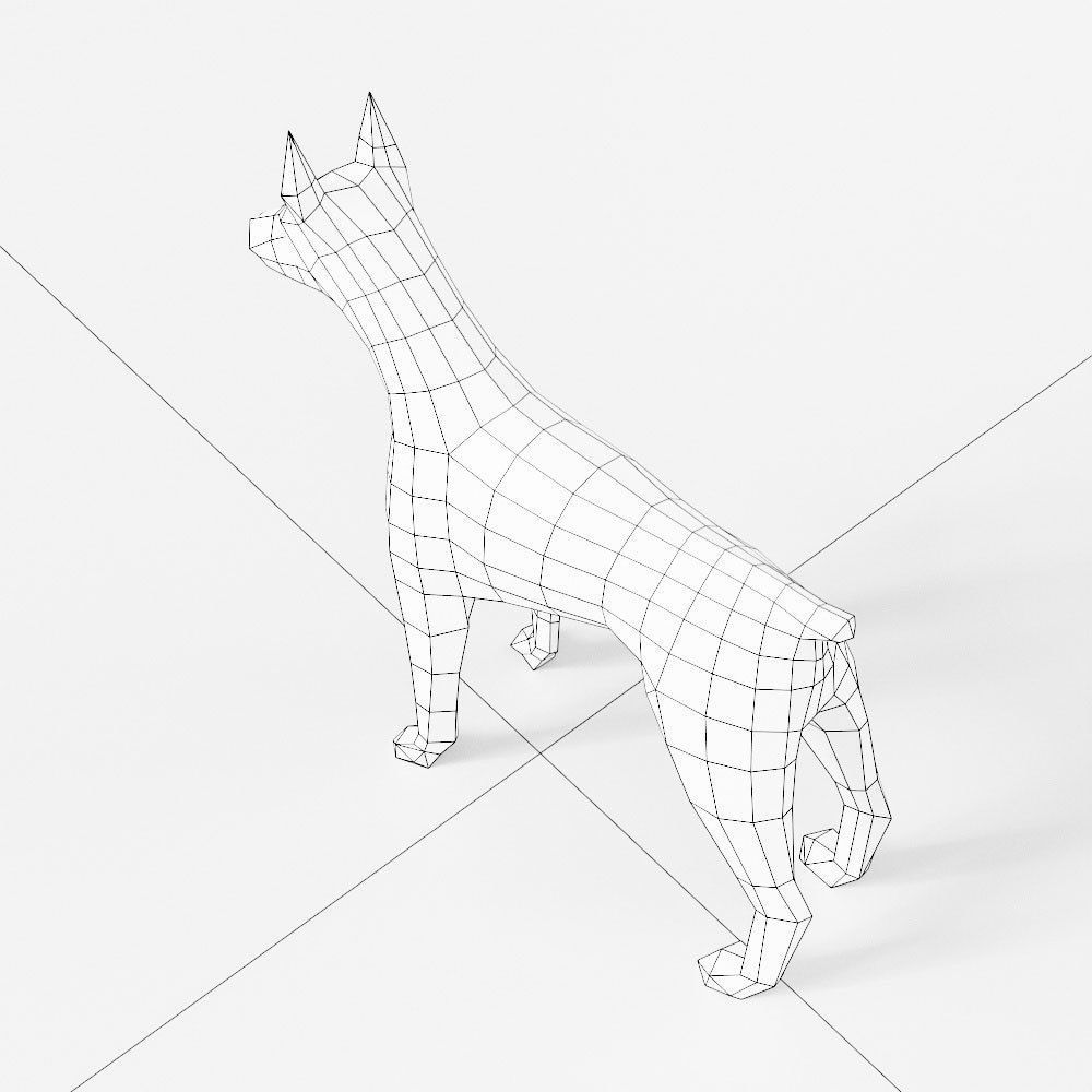 Doberman dog 3d model  Low-poly 3D model_5