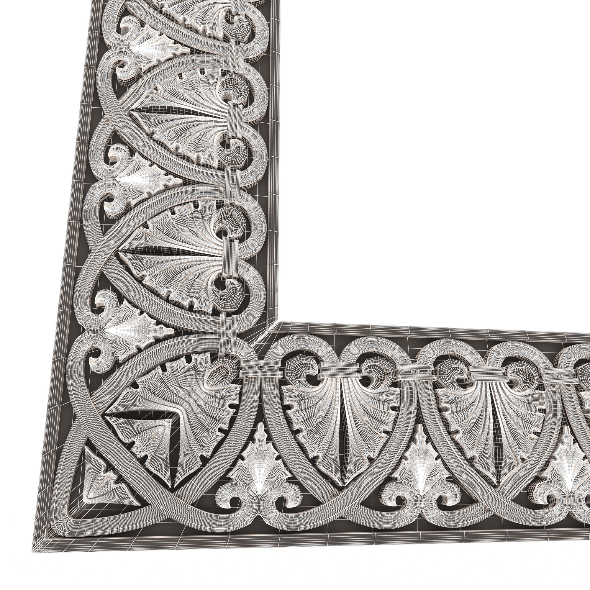 Classic Frame 032 Low-poly 3D model_9