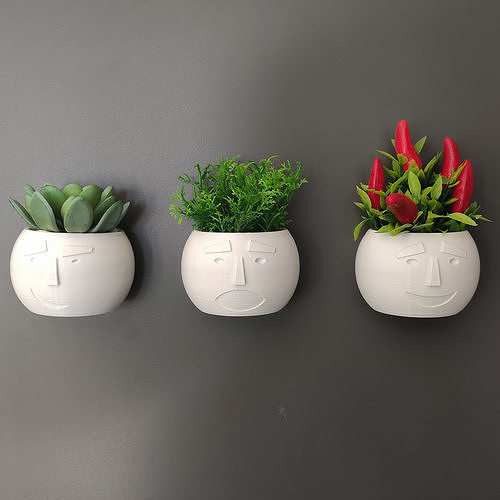 DECORATIVE EMOTICONS VASE FOR FRIDGE WITH MAGNET 3D print model
