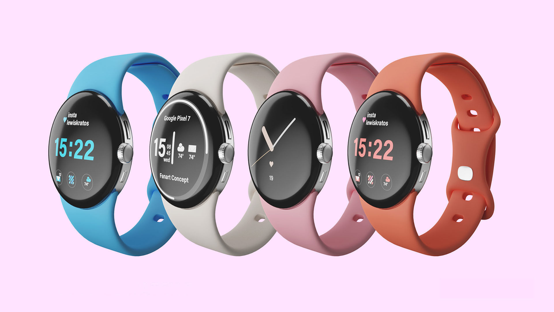 Google Smart Watch Pixel 5 3D model_9