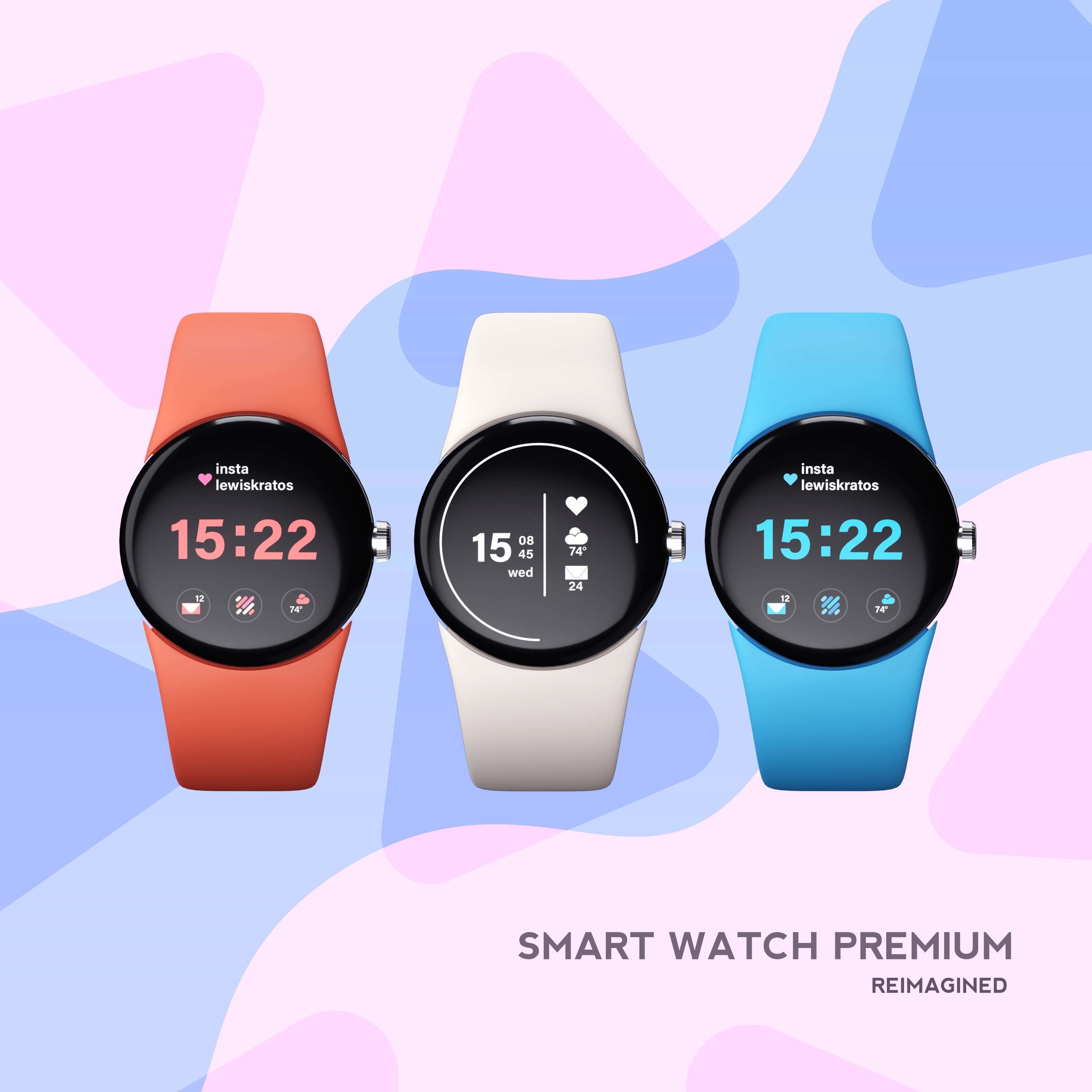 Google Smart Watch Pixel 5 3D model_2