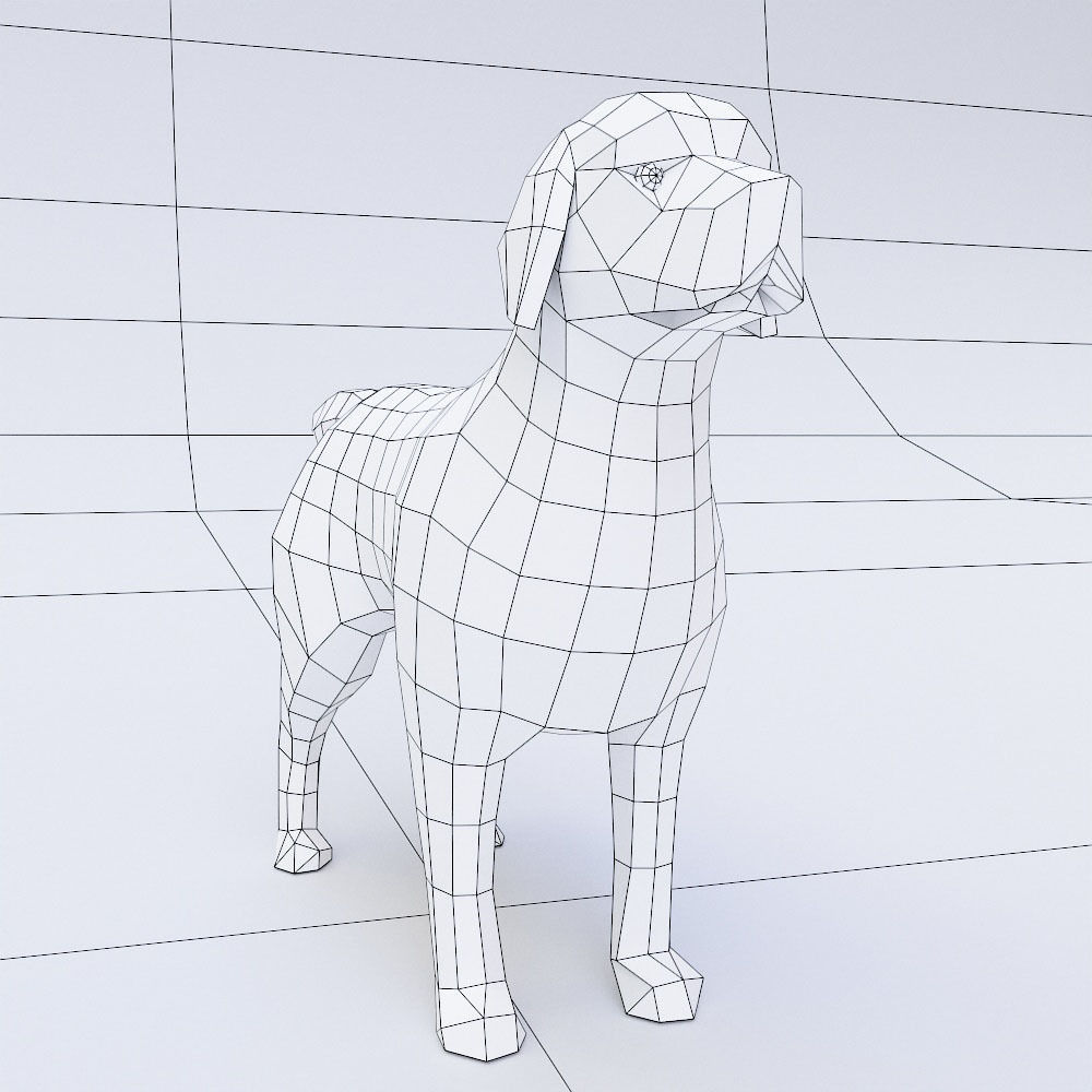 Dog 3d model labrador retriever Low-poly 3D model_5
