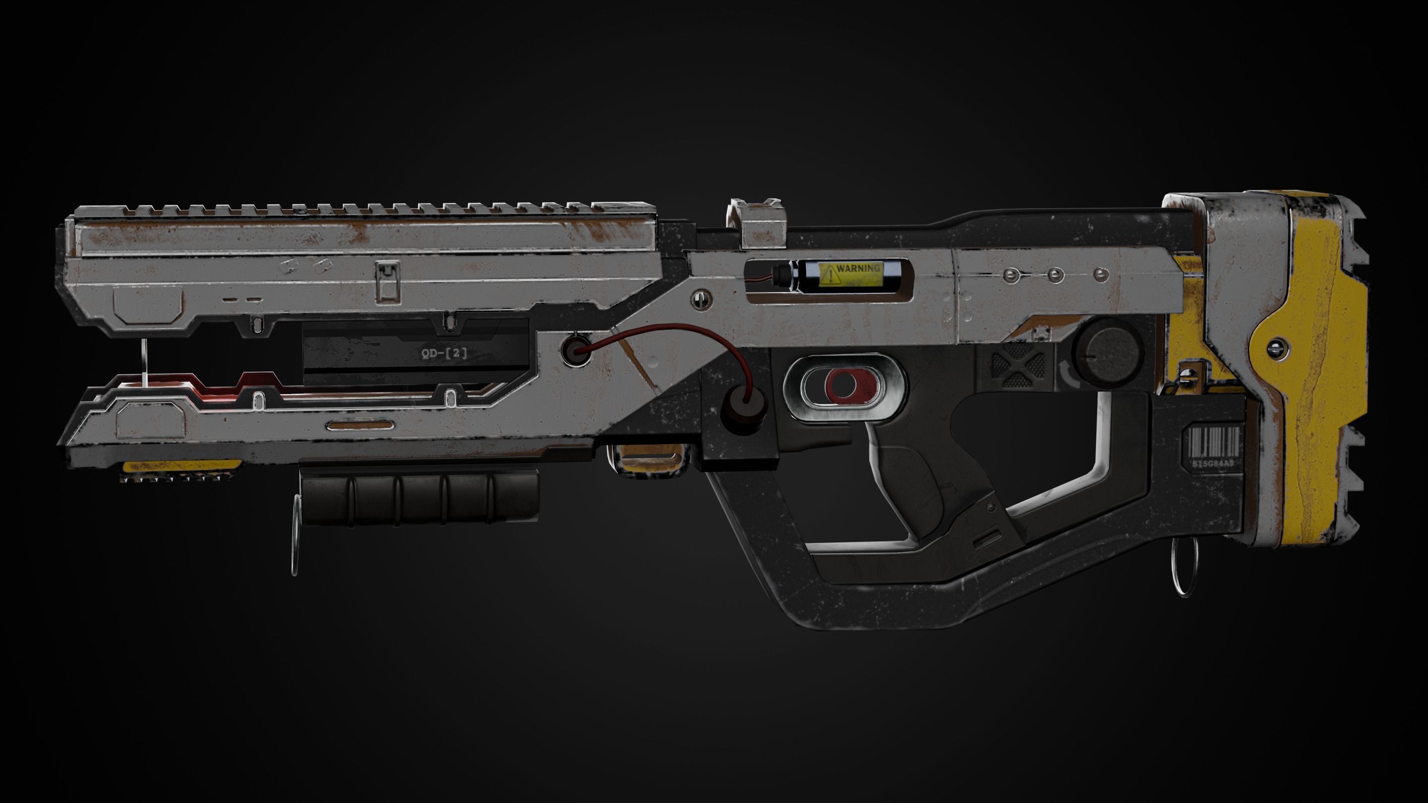 Scifi rifle 3D model_2
