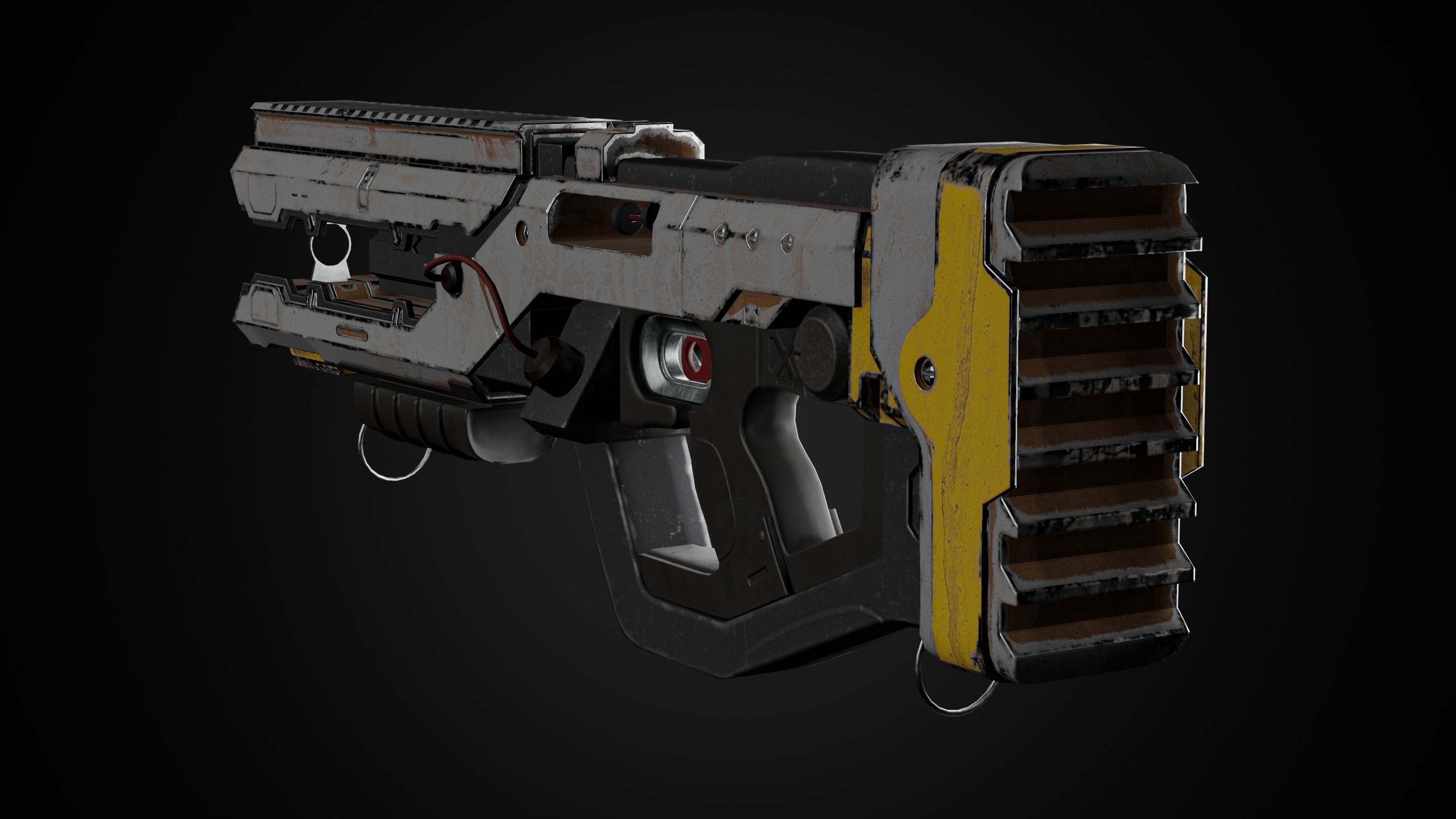 Scifi rifle 3D model_4