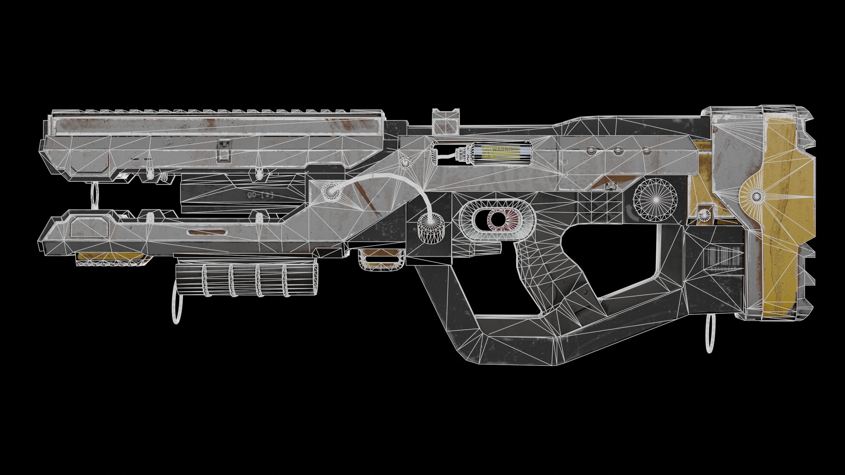 Scifi rifle 3D model_5
