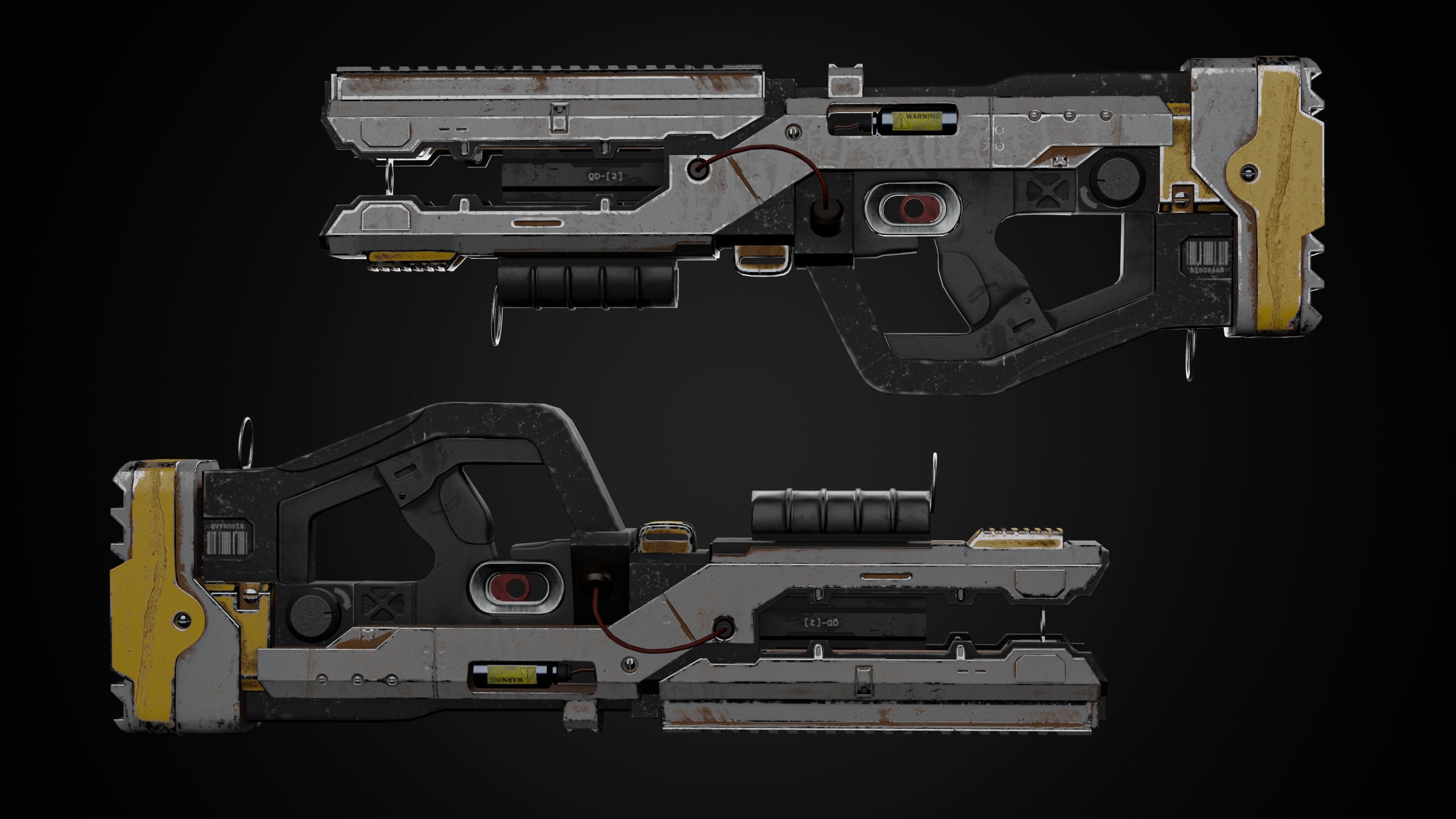 Scifi rifle 3D model_1
