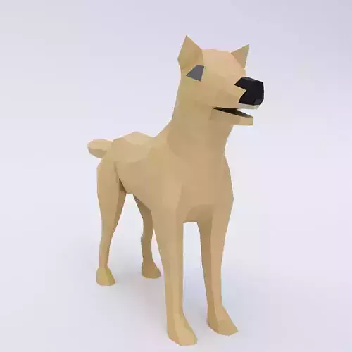 Dog 3d model polygonal