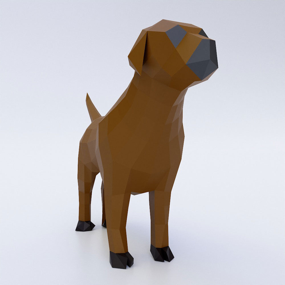 Dog puppy 3d model  Low-poly 3D model_2