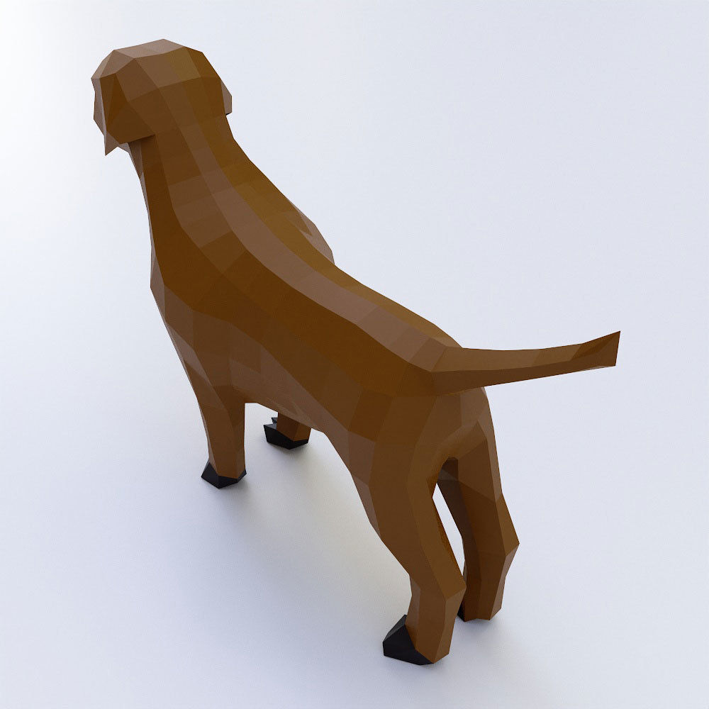 Dog puppy 3d model  Low-poly 3D model_1
