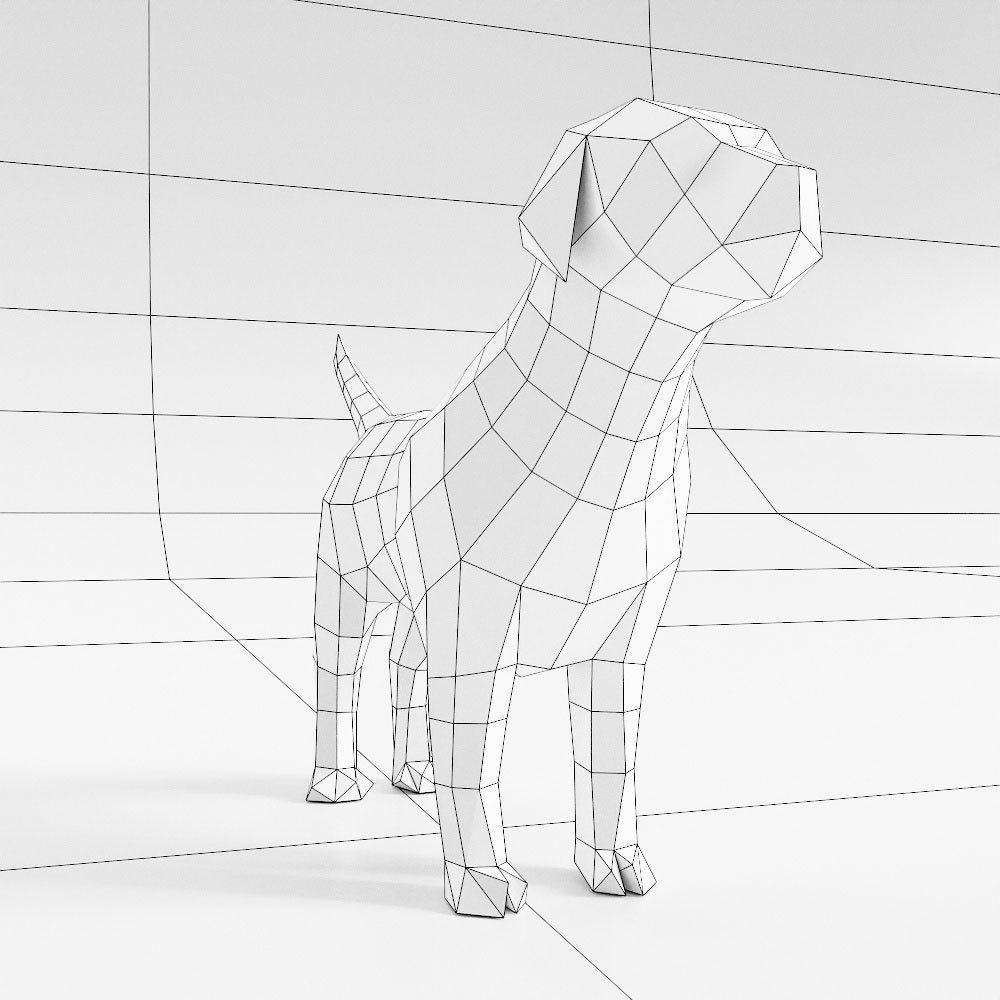 Dog puppy 3d model  Low-poly 3D model_5