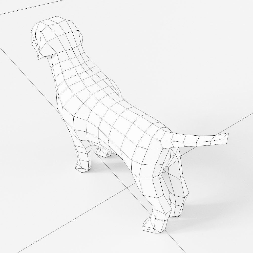 Dog puppy 3d model  Low-poly 3D model_4