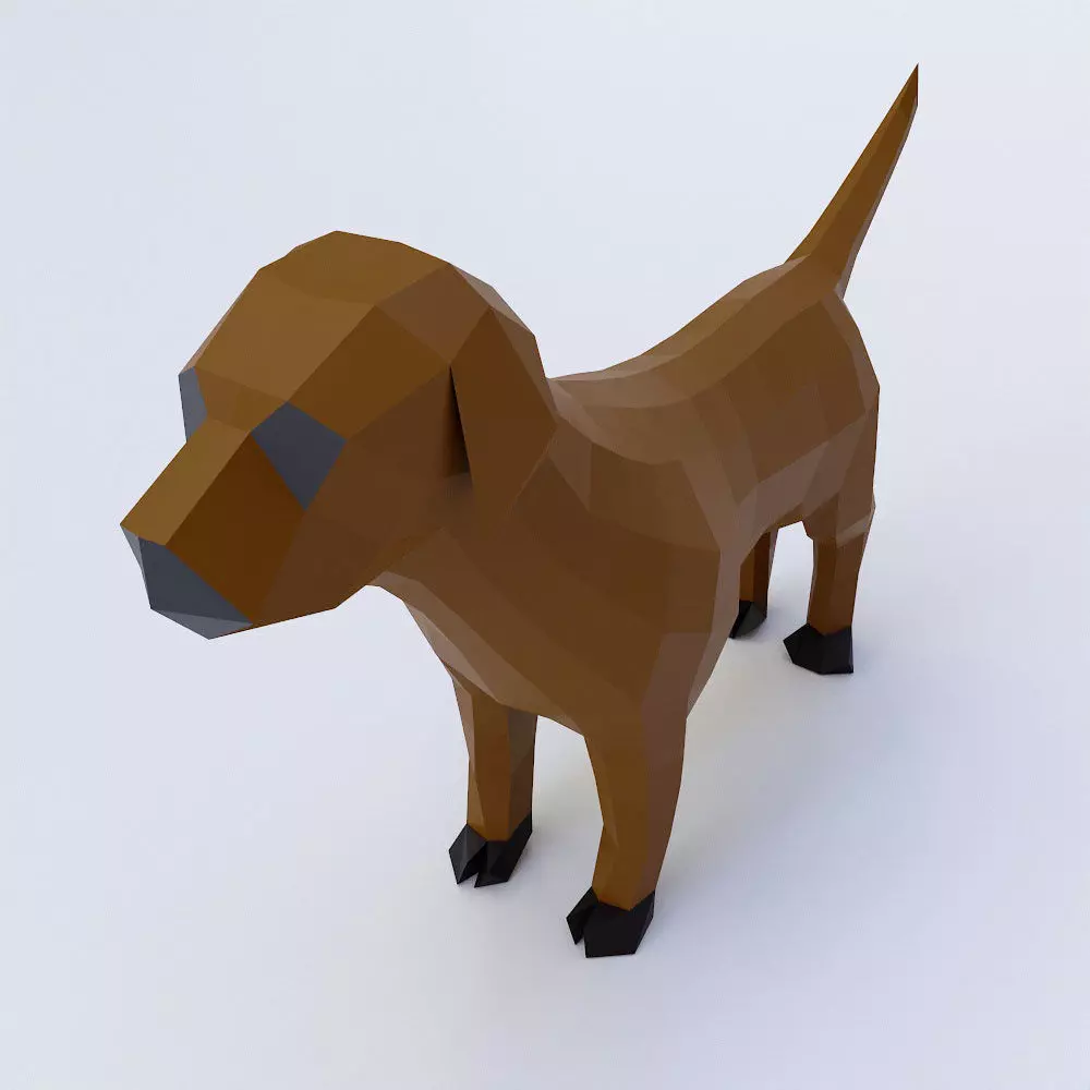 Dog puppy 3d model  Low-poly 3D model_0