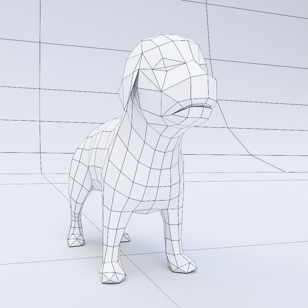 Puppy Dog 3d model  Low-poly 3D model_5