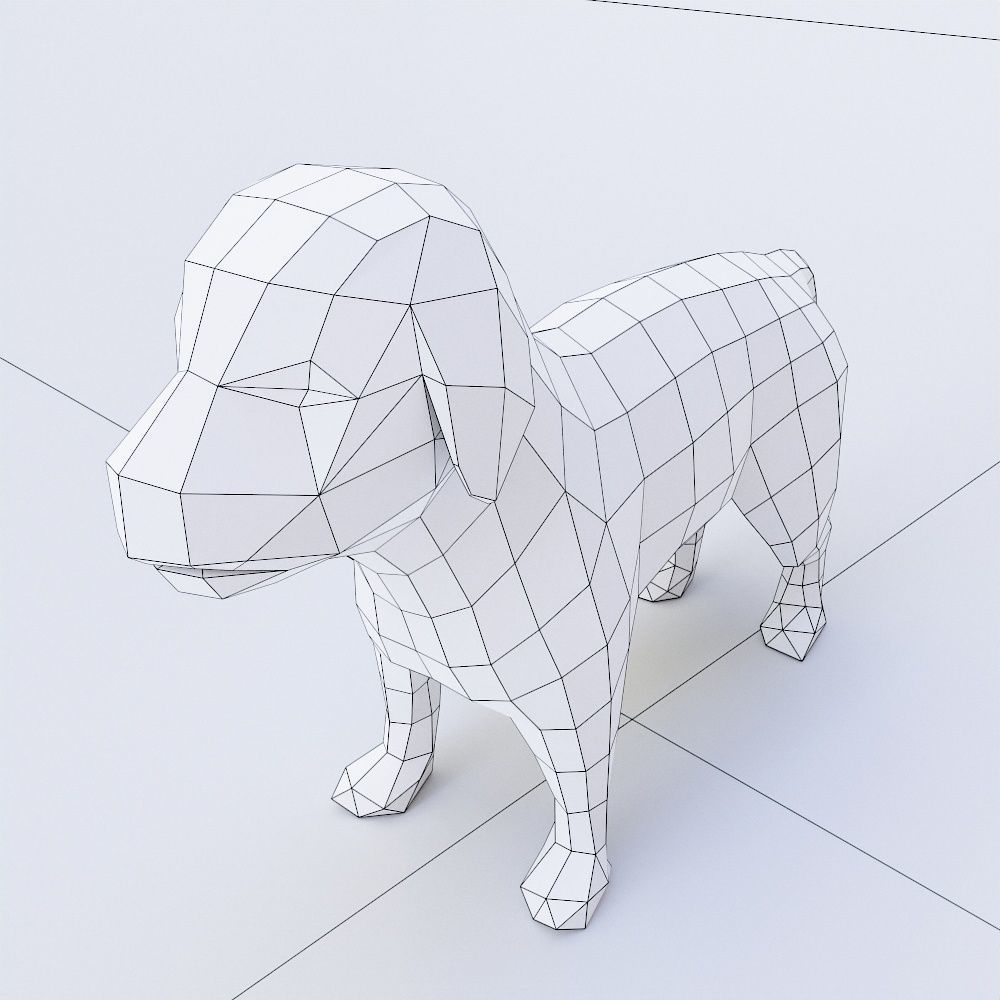 Puppy Dog 3d model  Low-poly 3D model_3