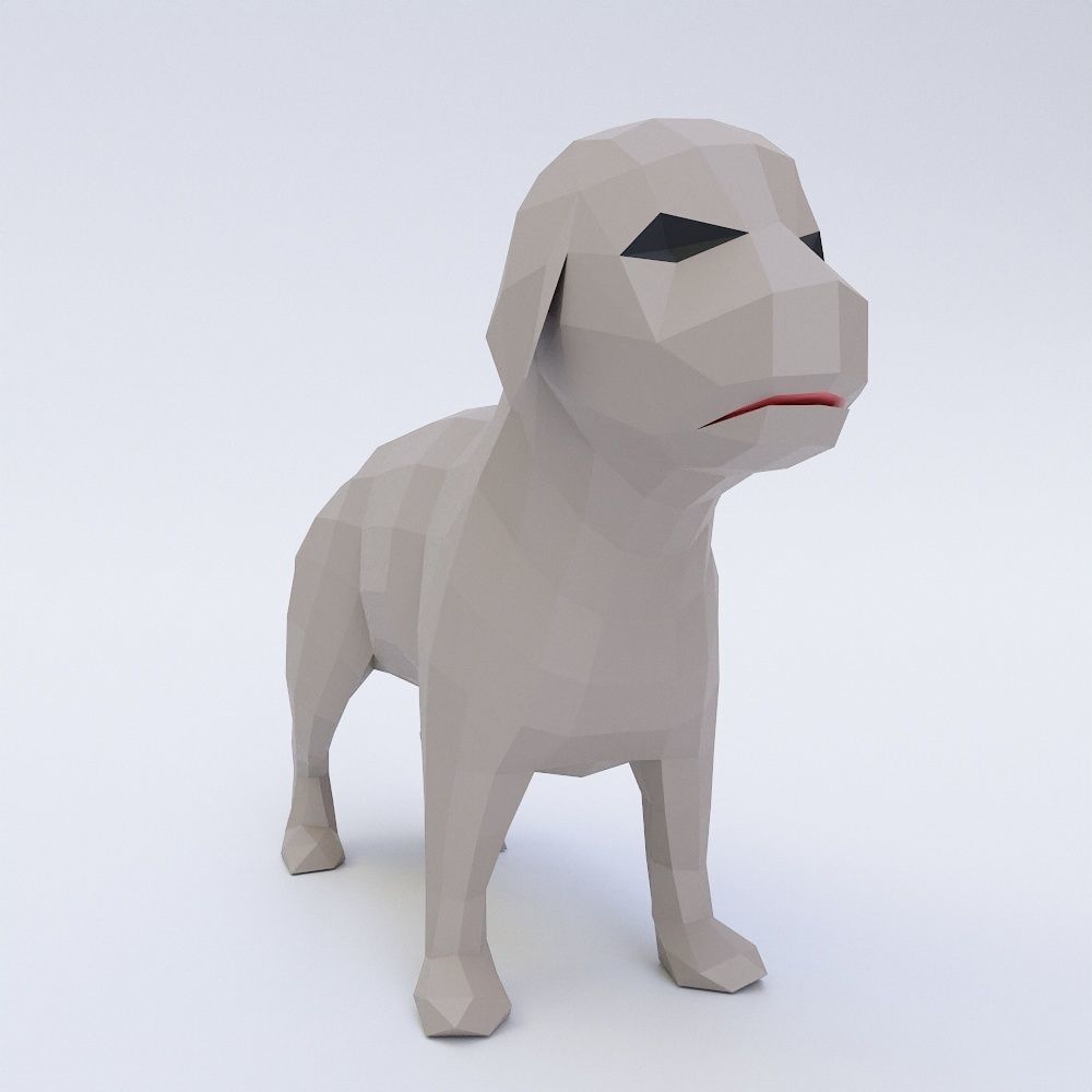 Puppy Dog 3d model  Low-poly 3D model_1