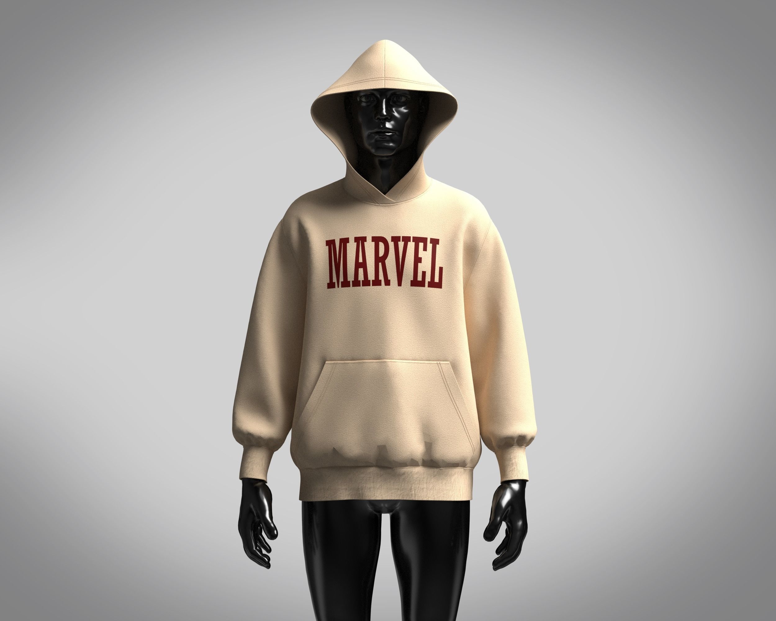 Hoodie-Marvel hooded sweatshirt 3D model_6