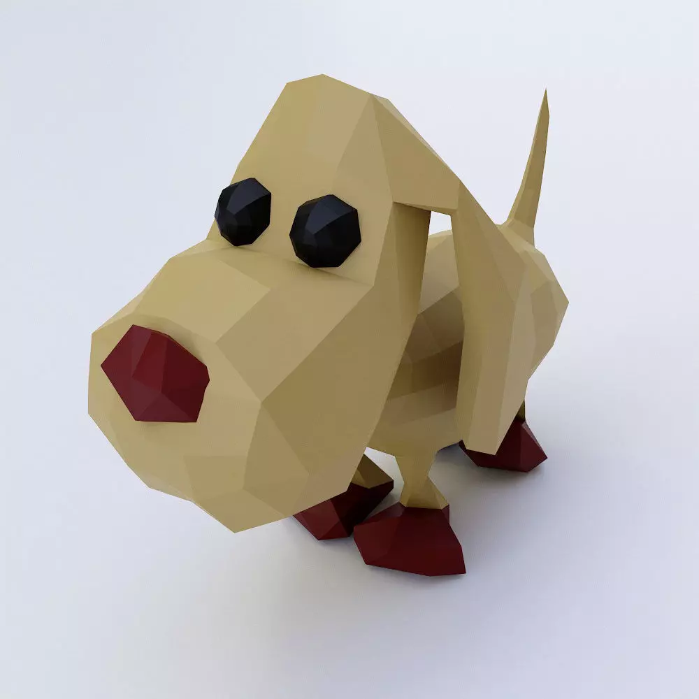 Dog low poly toon 3d model Low-poly 3D model