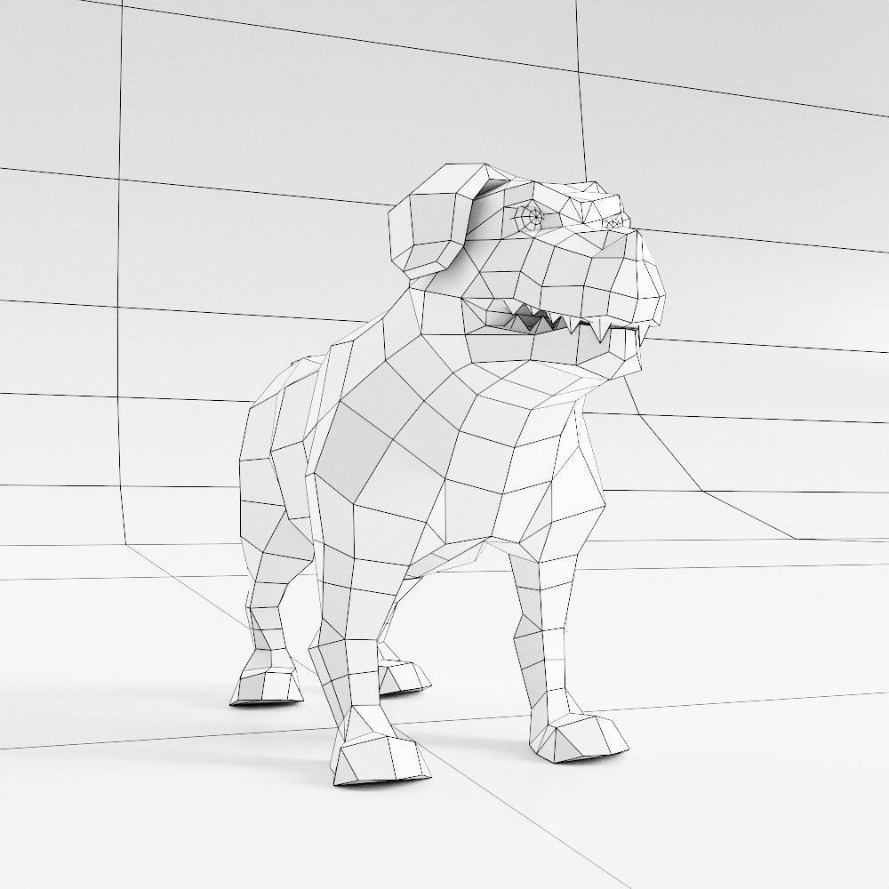Dog  animal 3d model  Low-poly 3D model_5