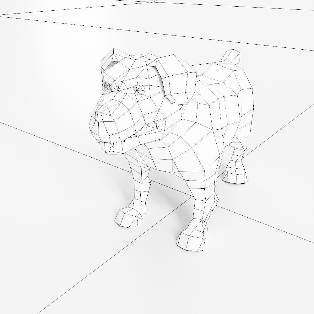 Dog  animal 3d model  Low-poly 3D model_3
