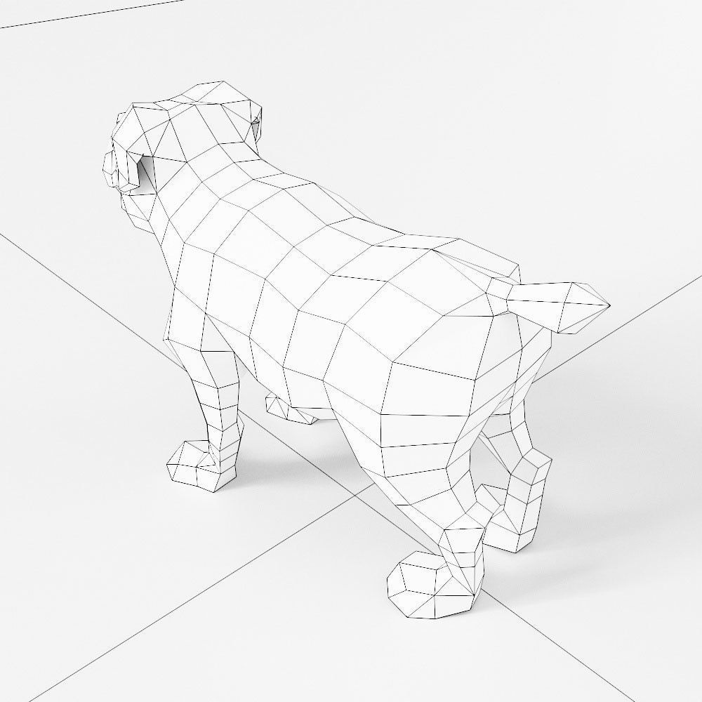 Dog  animal 3d model  Low-poly 3D model_4