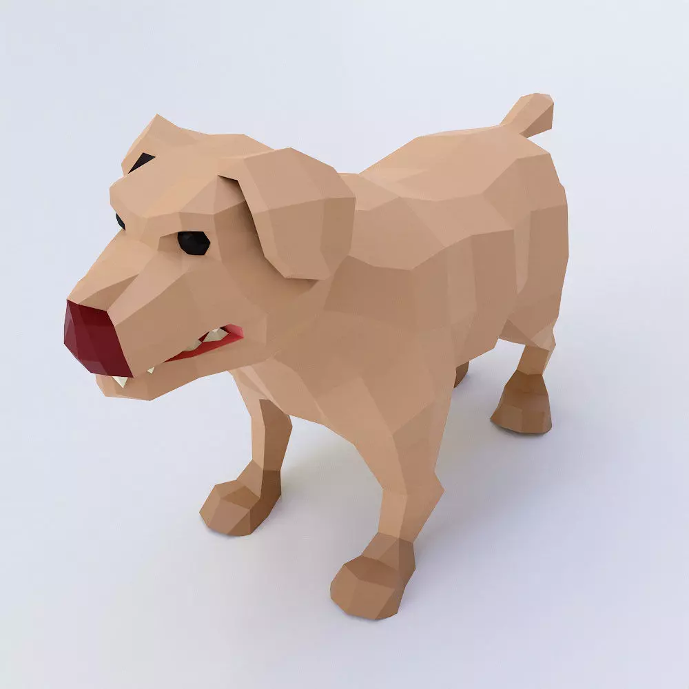 Dog  animal 3d model  Low-poly 3D model_0