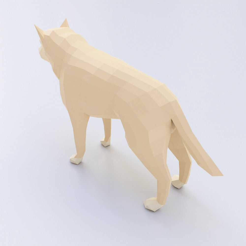Dog 3d model polygonal Low-poly 3D model_2